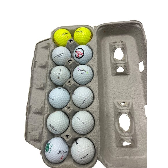 Titleist Assorted Golf Balls In Carton - 12 Count Mixed Colors & Logos 105c - Picture 3 of 4